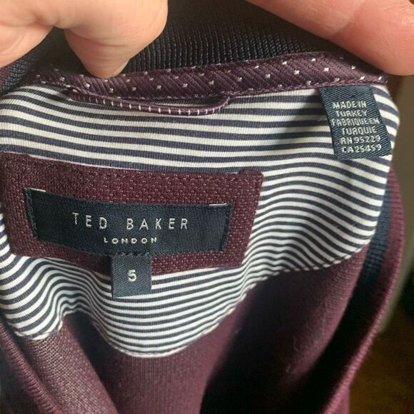Ted Baker 5/XL Multy full zip preppy maroon jacket - Picture 3 of 4